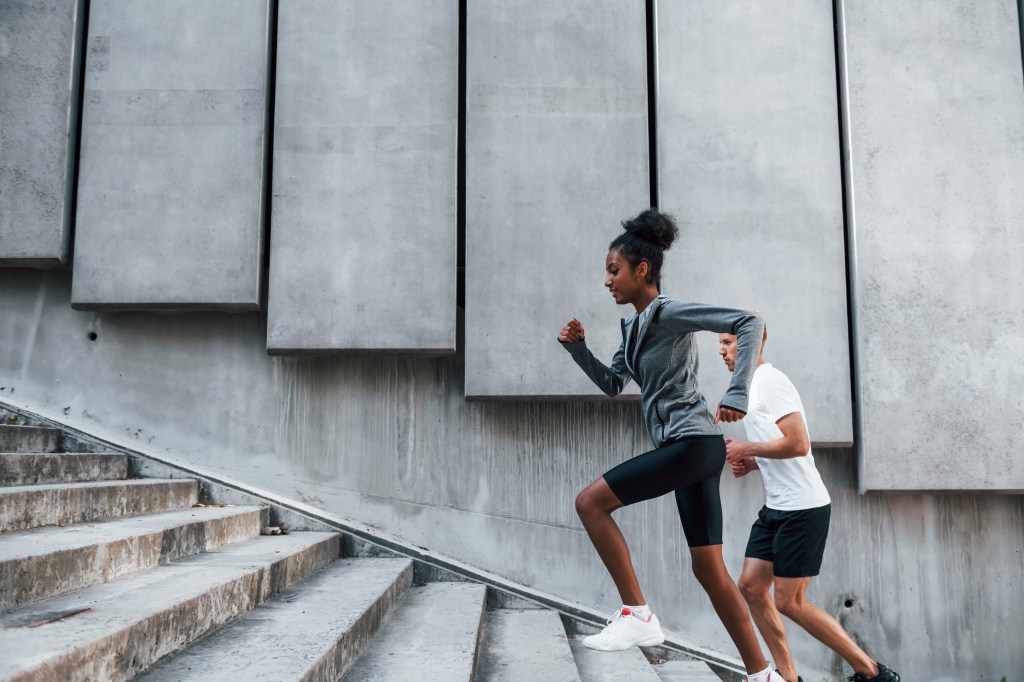 Take the indoor stairs, take the outdoor stairs, just take the stairs!