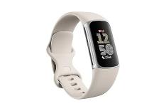 A smart watch with a white band