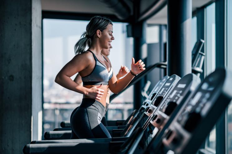 Researchers from Greece were able to harness the power of the spleen and have athletes perform a series of exercises that increased their endurance on a treadmill. Here, a woman is shown running on a treadmill.