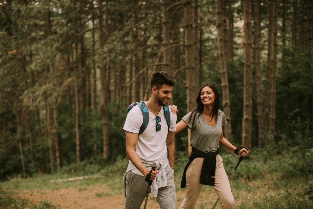 Walking in the woods